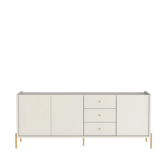 Homedock Buffet Jasper 184 cm - Off White Fosco c/ Dourado Moveis