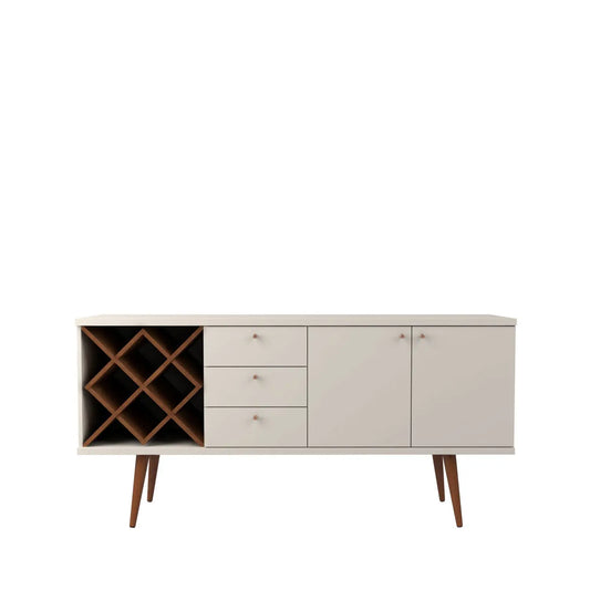 Homedock Buffet Liv 160 cm - Natural c/ Off White Brilho Móveis Provincia