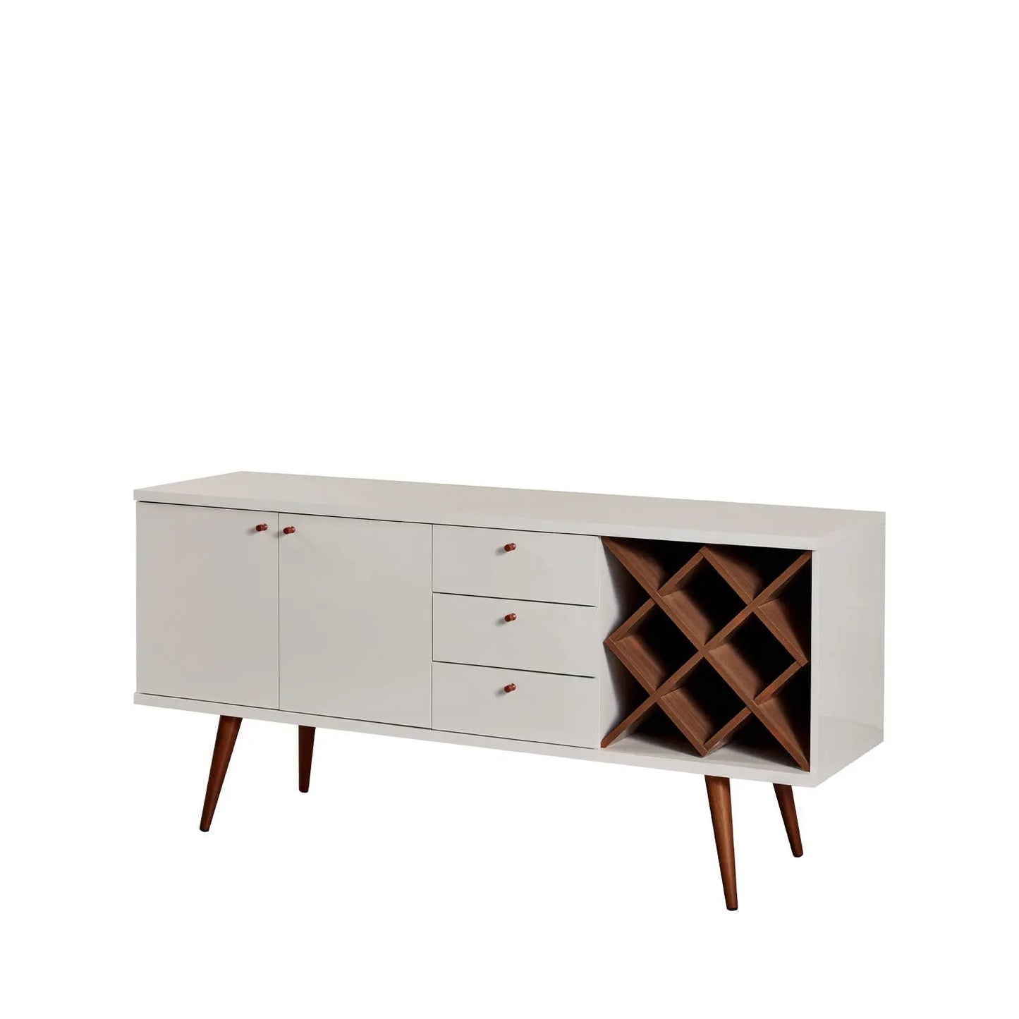 Homedock Buffet Liv 160 cm - Natural c/ Off White Brilho Móveis Provincia