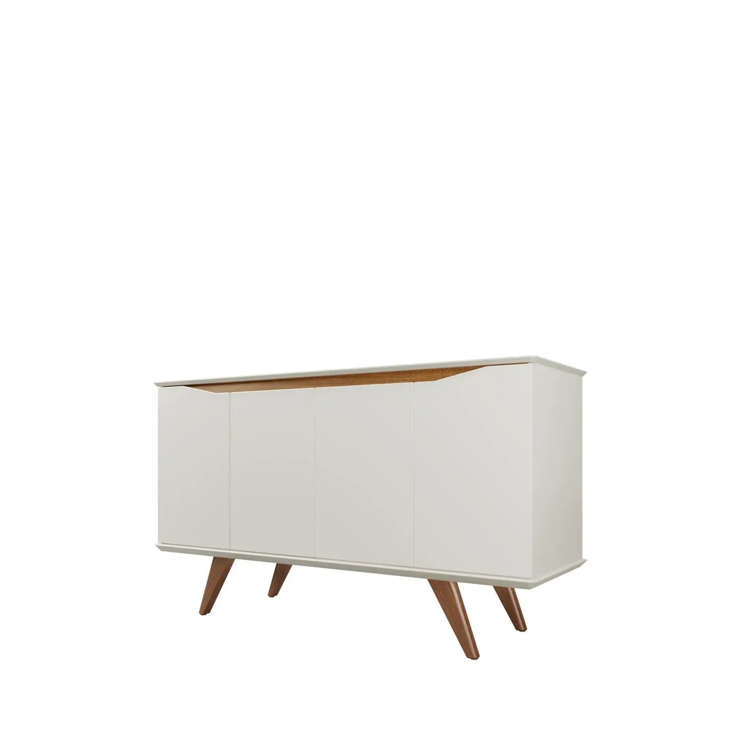 Homedock Buffet Olive 135 cm - Off White Fosco c/ Natural Moveis