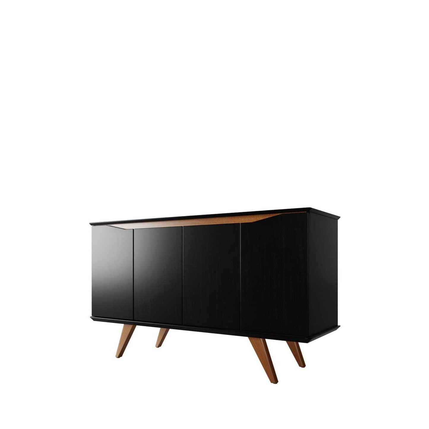 Homedock Buffet Olive 135 cm - Preto c/ Natural Moveis