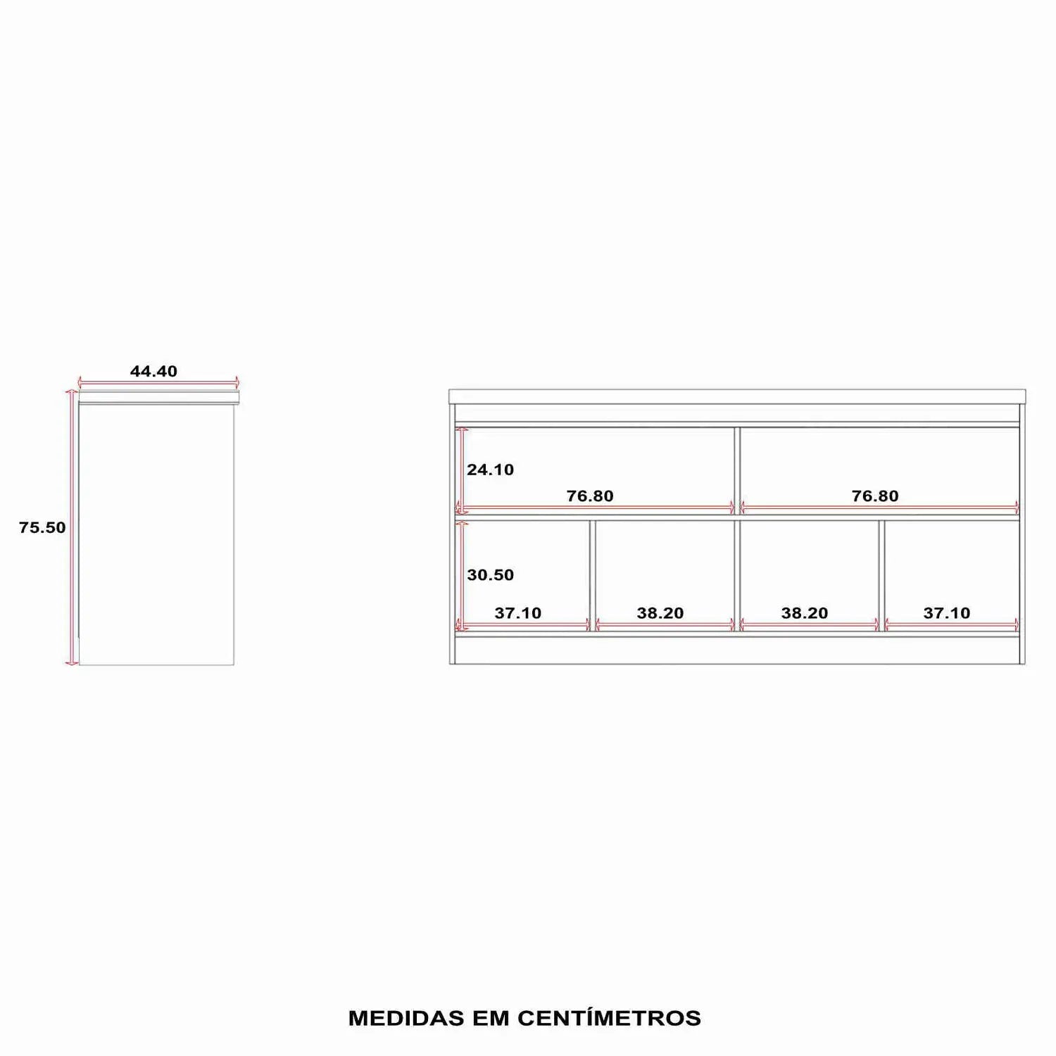 Homedock Buffet Truzzi 160 cm - Branco Brilho Moveis