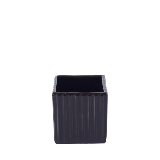 Homedock Cachepot Cerâmica Jenna Preto Marine 16 cm Ceramica