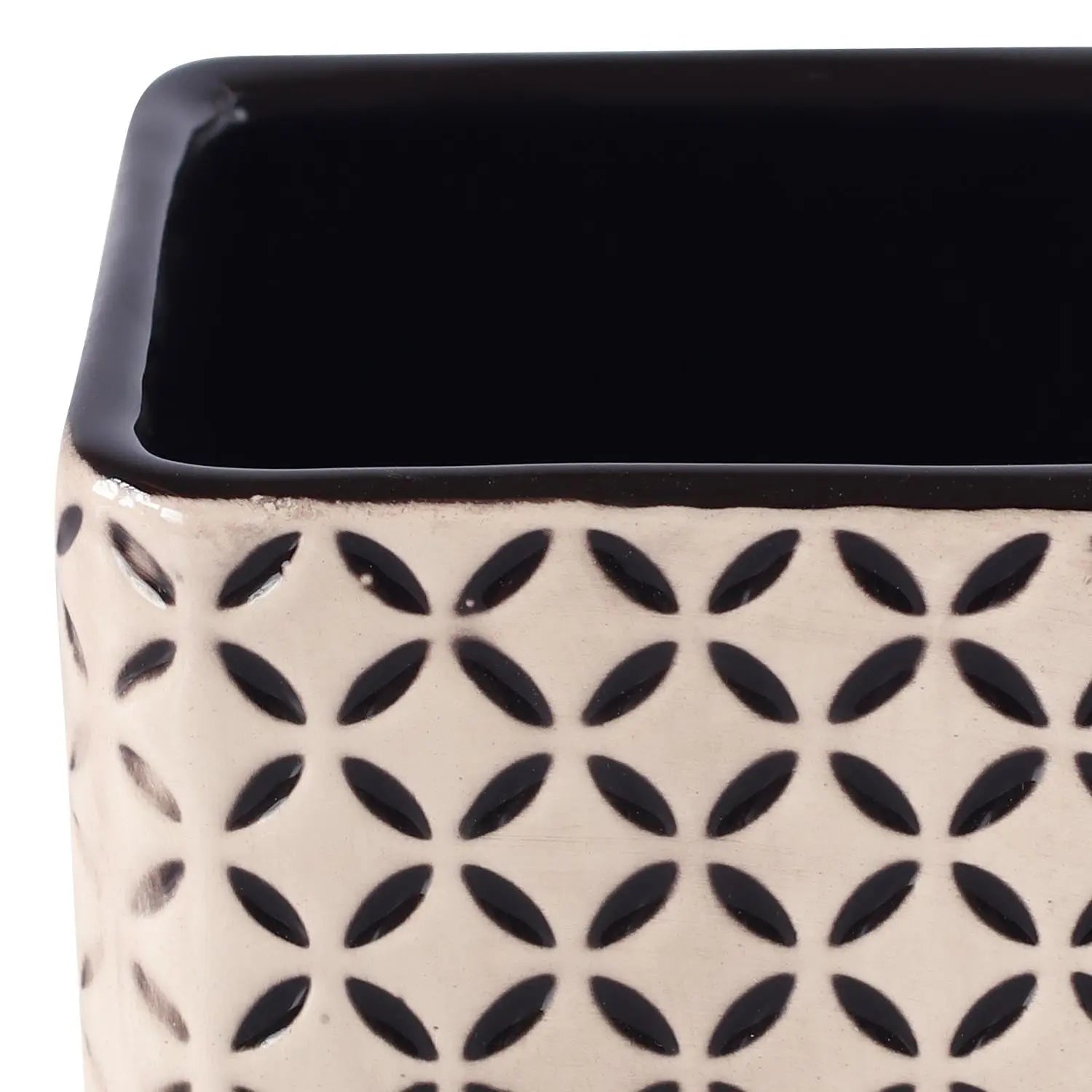 Homedock Cachepot Cerâmica Mitch Preto Marine 13 cm Ceramica