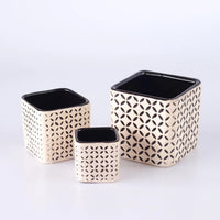 Homedock Cachepot Cerâmica Mitch Preto Marine 13 cm Ceramica