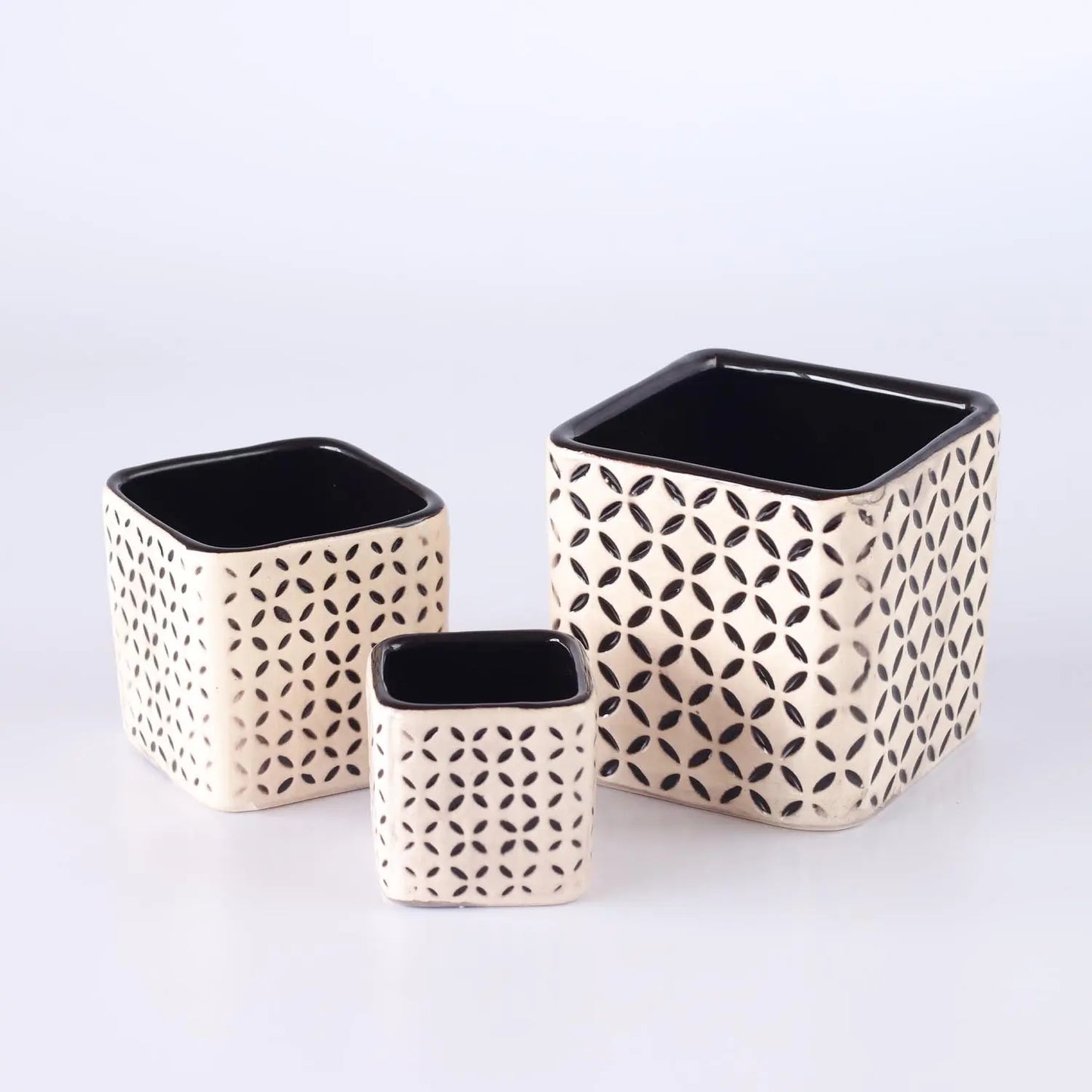 Homedock Cachepot Cerãmica Mitch Preto Marine 7 cm Ceramica