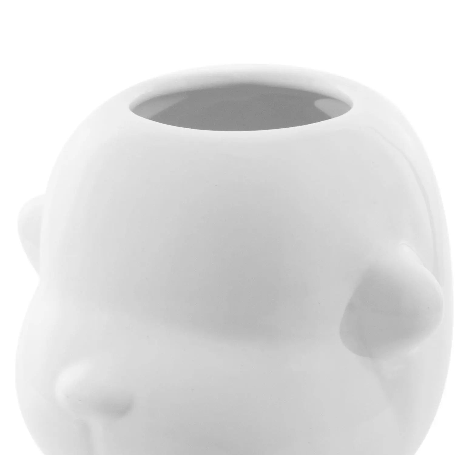 Homedock Cachepot Cerâmica Monky Branco 21,5 cm Ceramica