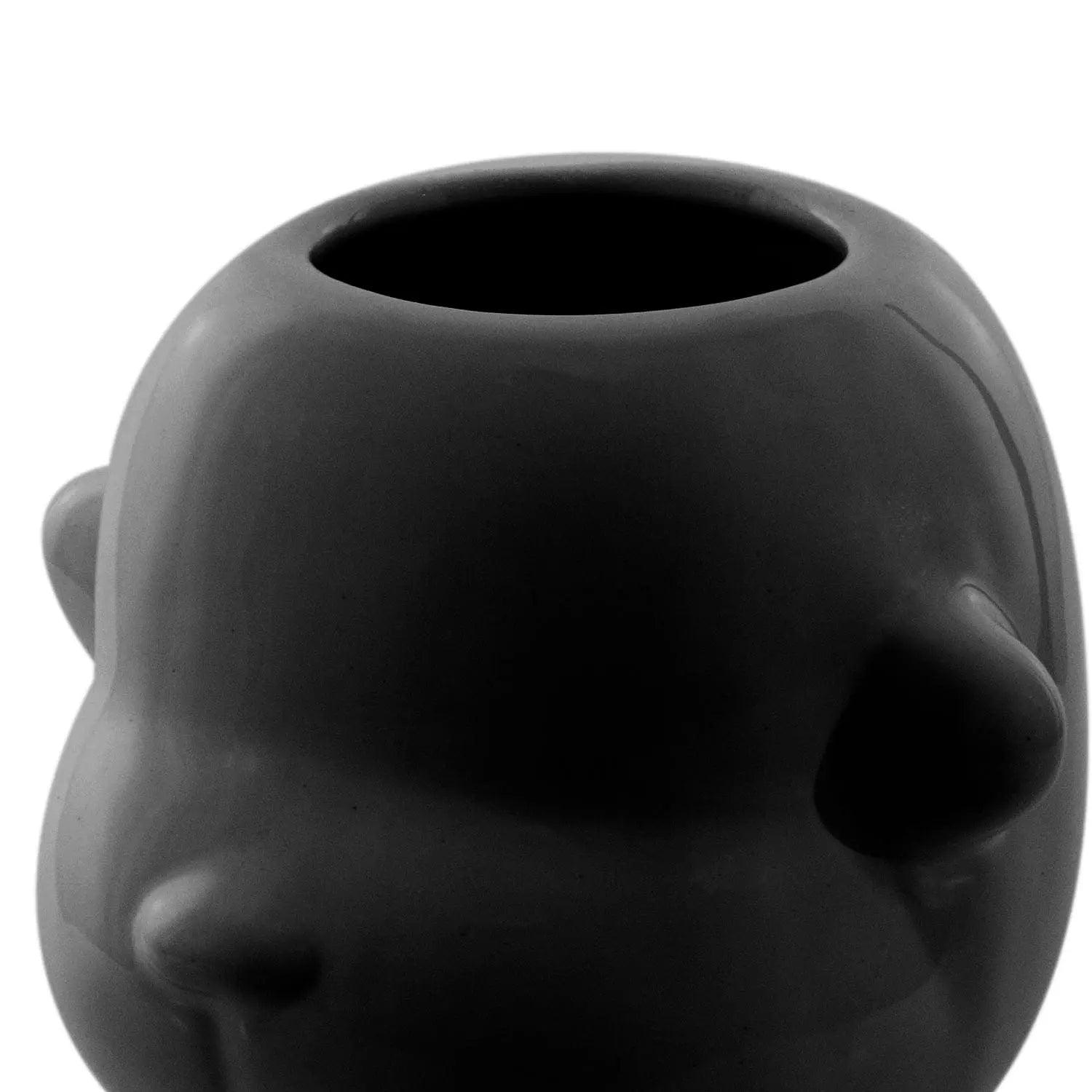 Homedock Cachepot Cerâmica Monky Preto Brilho 21,5 cm Ceramica