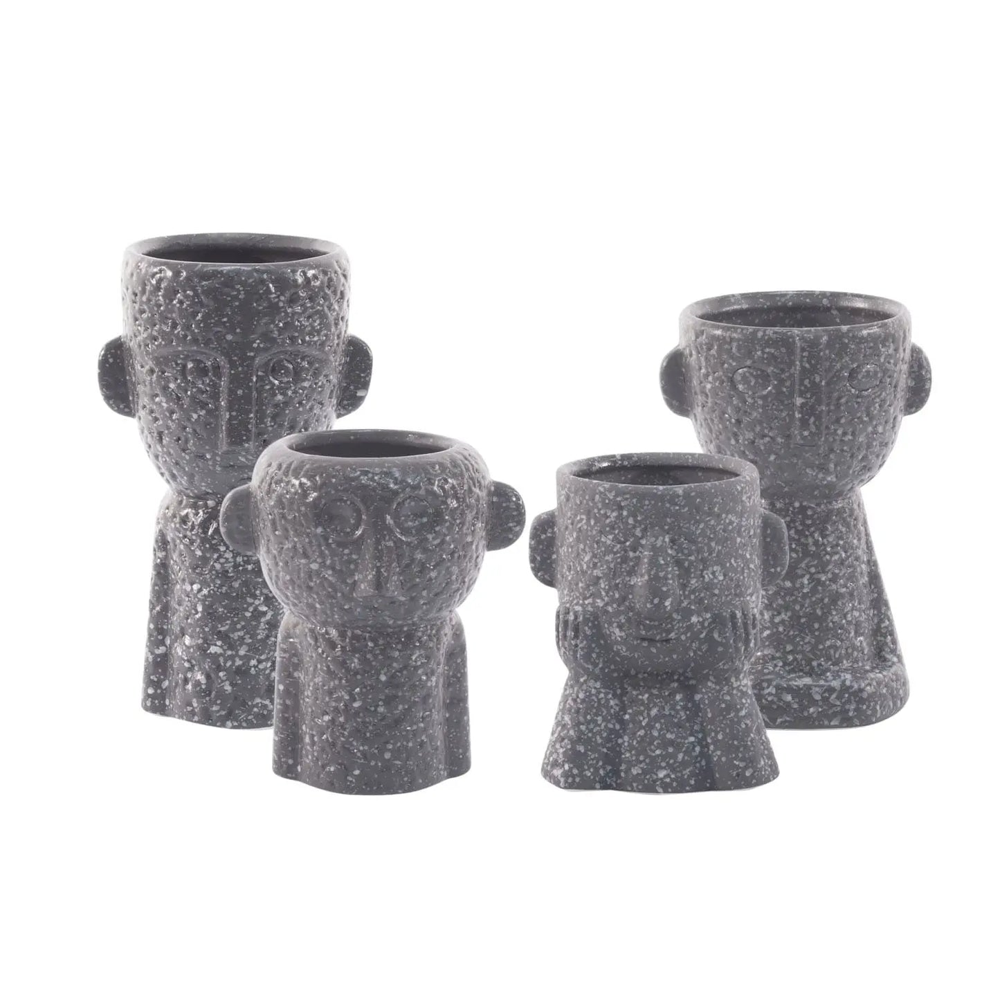 Homedock Cachepot Cerâmica Nur Preto Granito 21 cm Ceramica