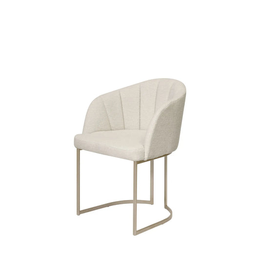 Homedock Cadeira Beverly - Champanhe c/ Bouclé Off White Móveis Provincia