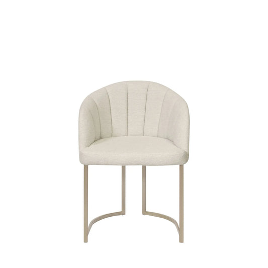 Homedock Cadeira Beverly - Champanhe c/ Bouclé Off White Móveis Provincia