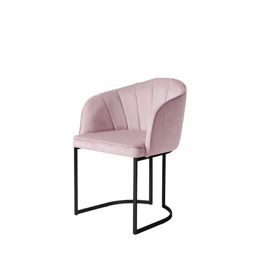 Homedock Cadeira Beverly  Preto Fosco c/ Veludo Rosa Móveis Provincia
