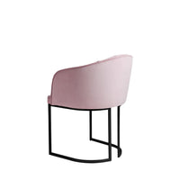 Homedock Cadeira Beverly  Preto Fosco c/ Veludo Rosa Móveis Provincia