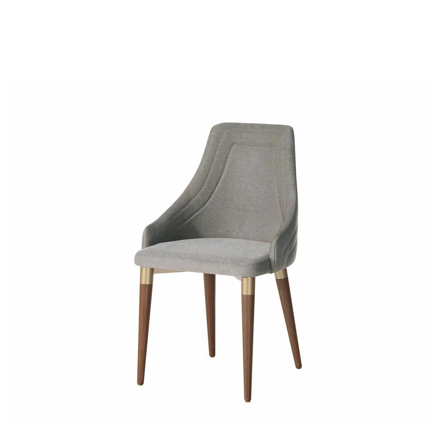 Homedock Cadeira Evelyn Linho - Mescla Cinza - Dourado - Natural Moveis