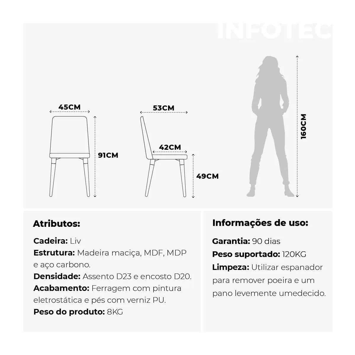 Cadeira Liv Linho - Off White - Natural