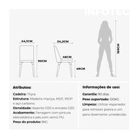 Homedock Cadeira Thyra Linho - Off-White - Natural Moveis