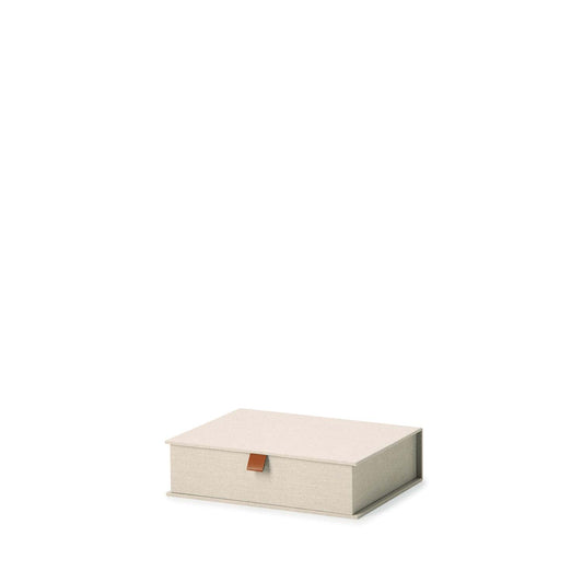 Homedock Caixa de MDF c/ Linho Dresden Off White 25 cm Mart