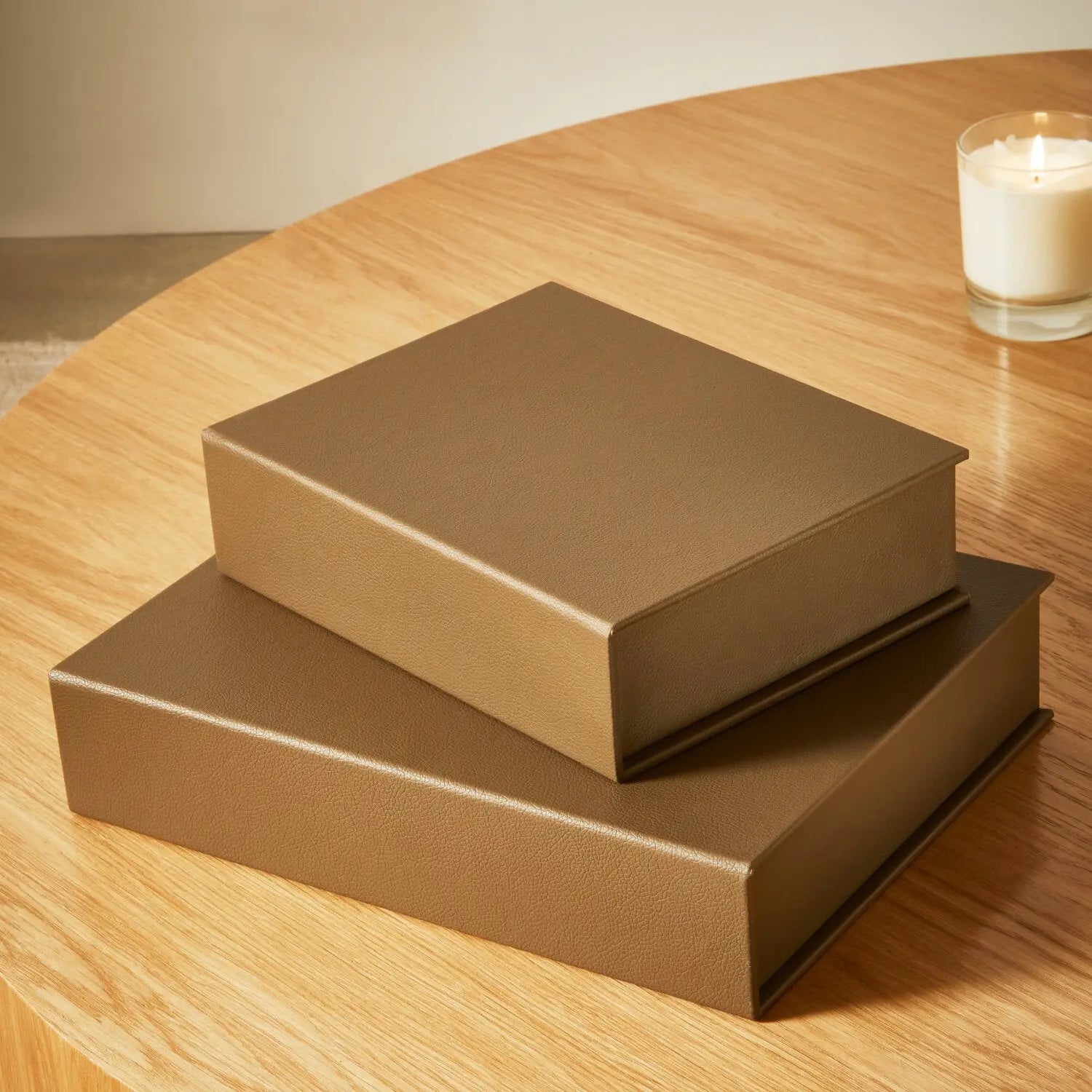 Homedock Caixa de Mdf com PU Sutter Marrom 32 cm Mart