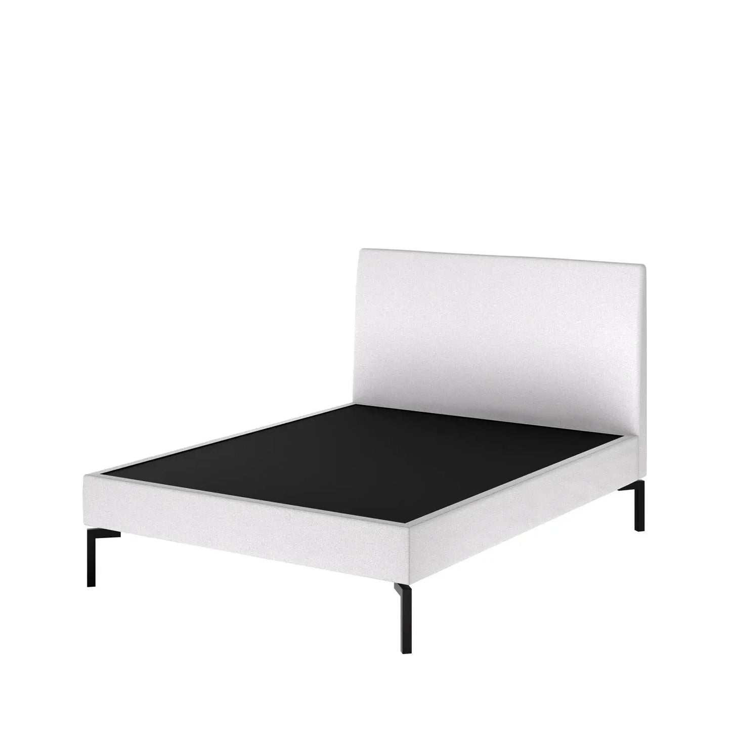 Homedock Cama Casal Estofada Amália - Bouclê Branco c/ Preto Moveis