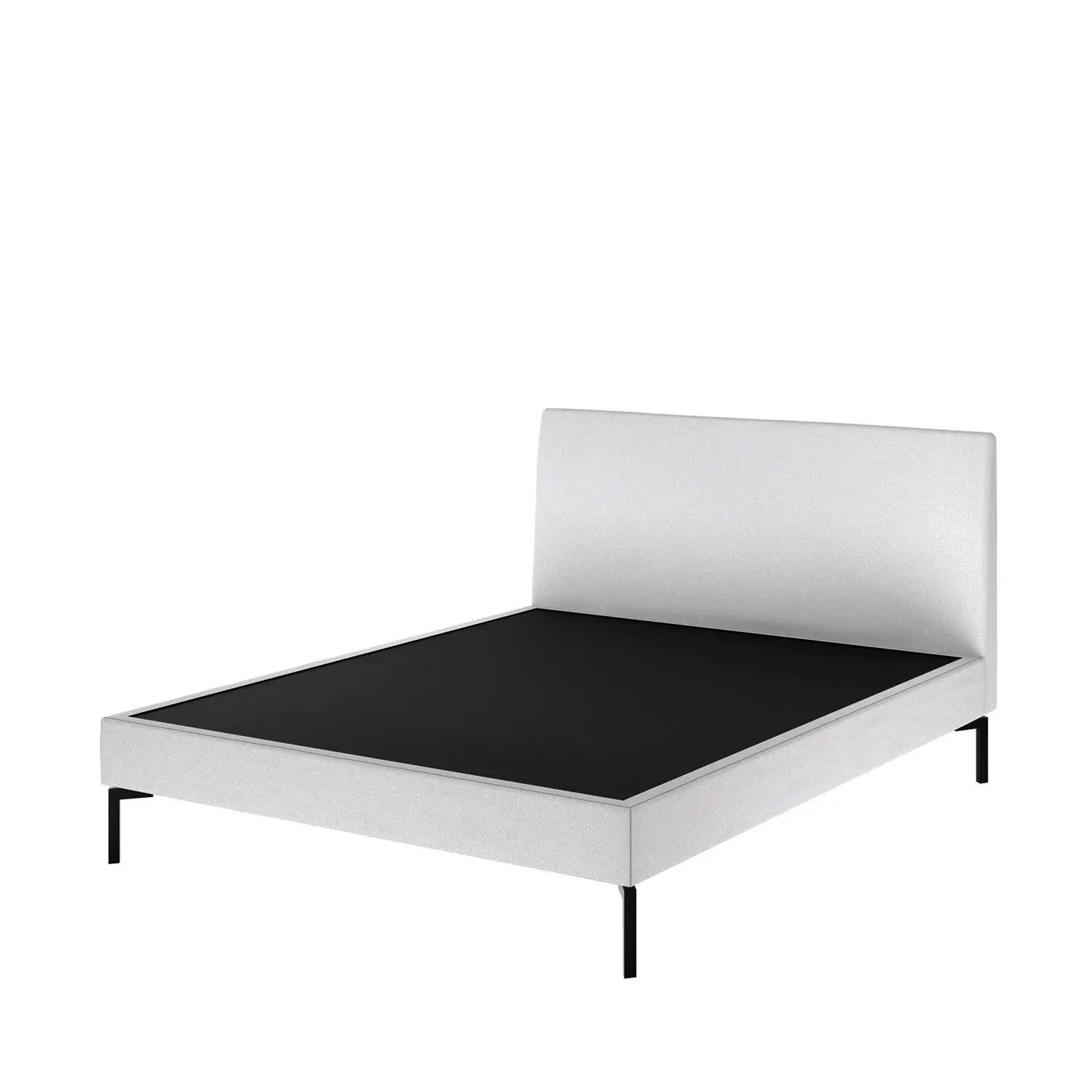 Homedock Cama King Estofada Amália - Bouclê Branco c/ Preto Moveis