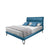 Cama Queen Estofada Salerno - Suede Texturizado Azul Jeans