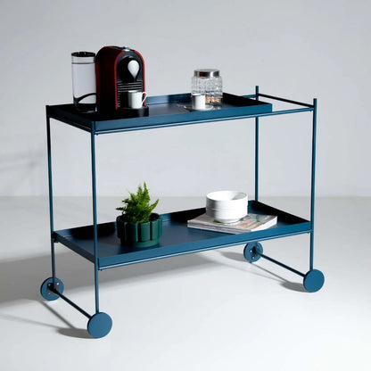 Homedock Carrinho Bar de Metal Alcoba Azul 90 cm Linee