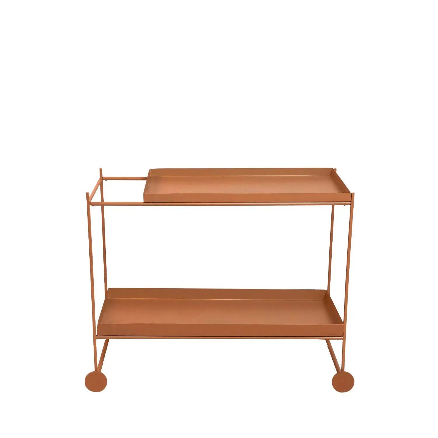 Homedock Carrinho Bar de Metal Alcoba Terracota 90 cm Linee