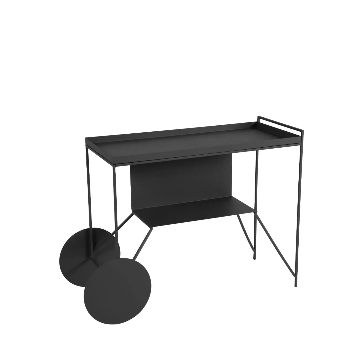 Homedock Carrinho Bar de Metal Tanner 103 cm - Preto Linee