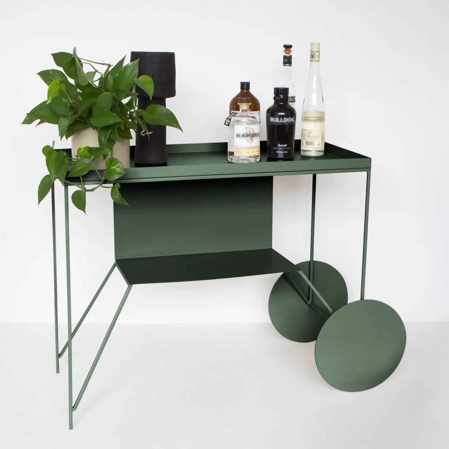 Homedock Carrinho Bar de Metal Tanner 103 cm - Verde Militar Linee