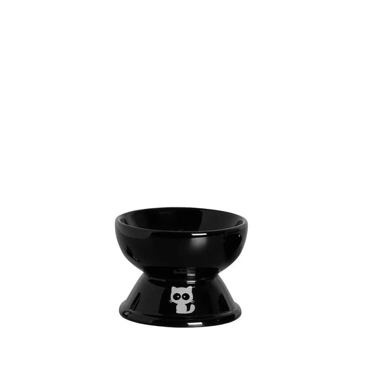 Homedock Comedouro Elevado Pet de Cerâmica Cats Preto 14,6 cm Burguina Cerâmica