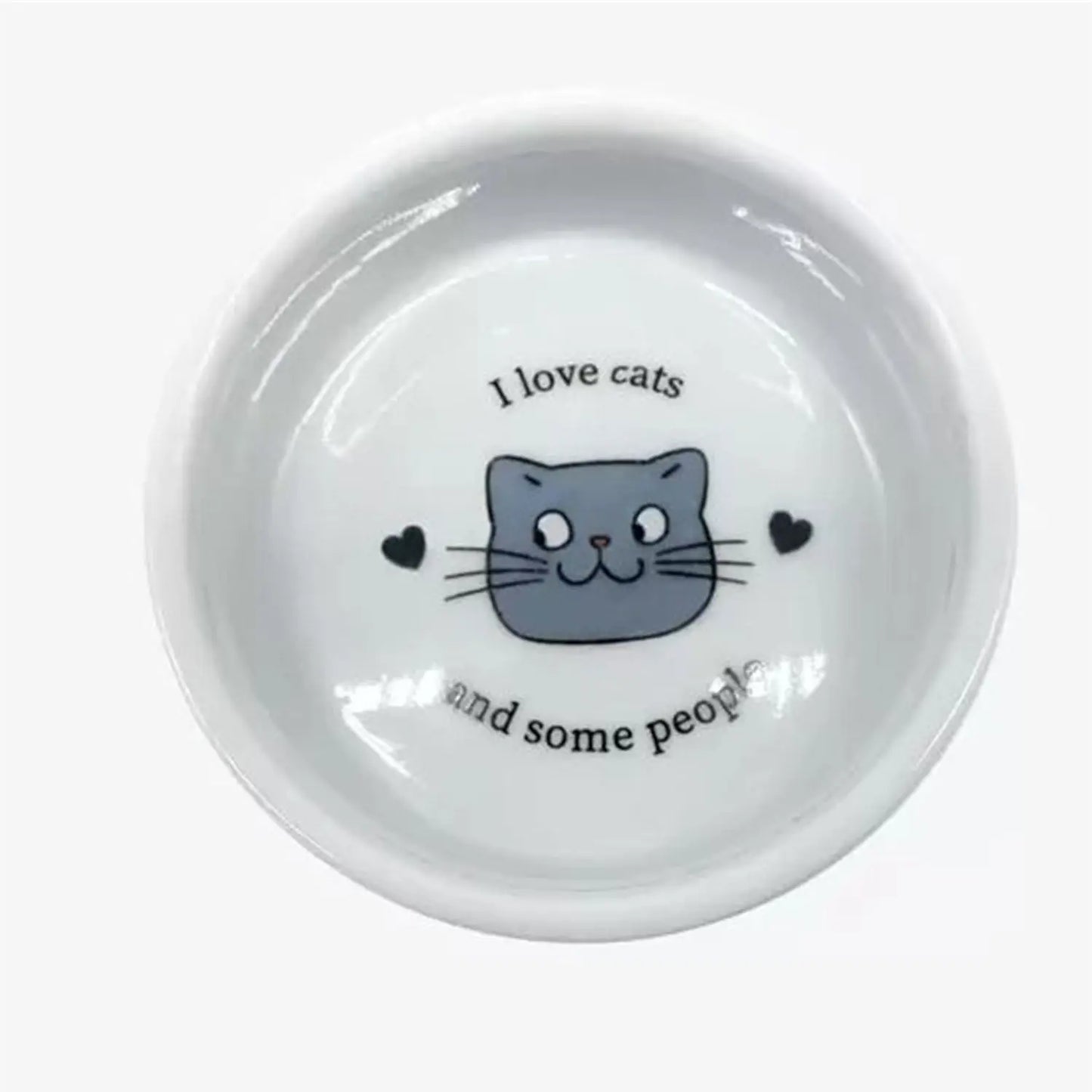 Homedock Comedouro Pet Porcelana I Love Cats 10 cm Zona Criativa