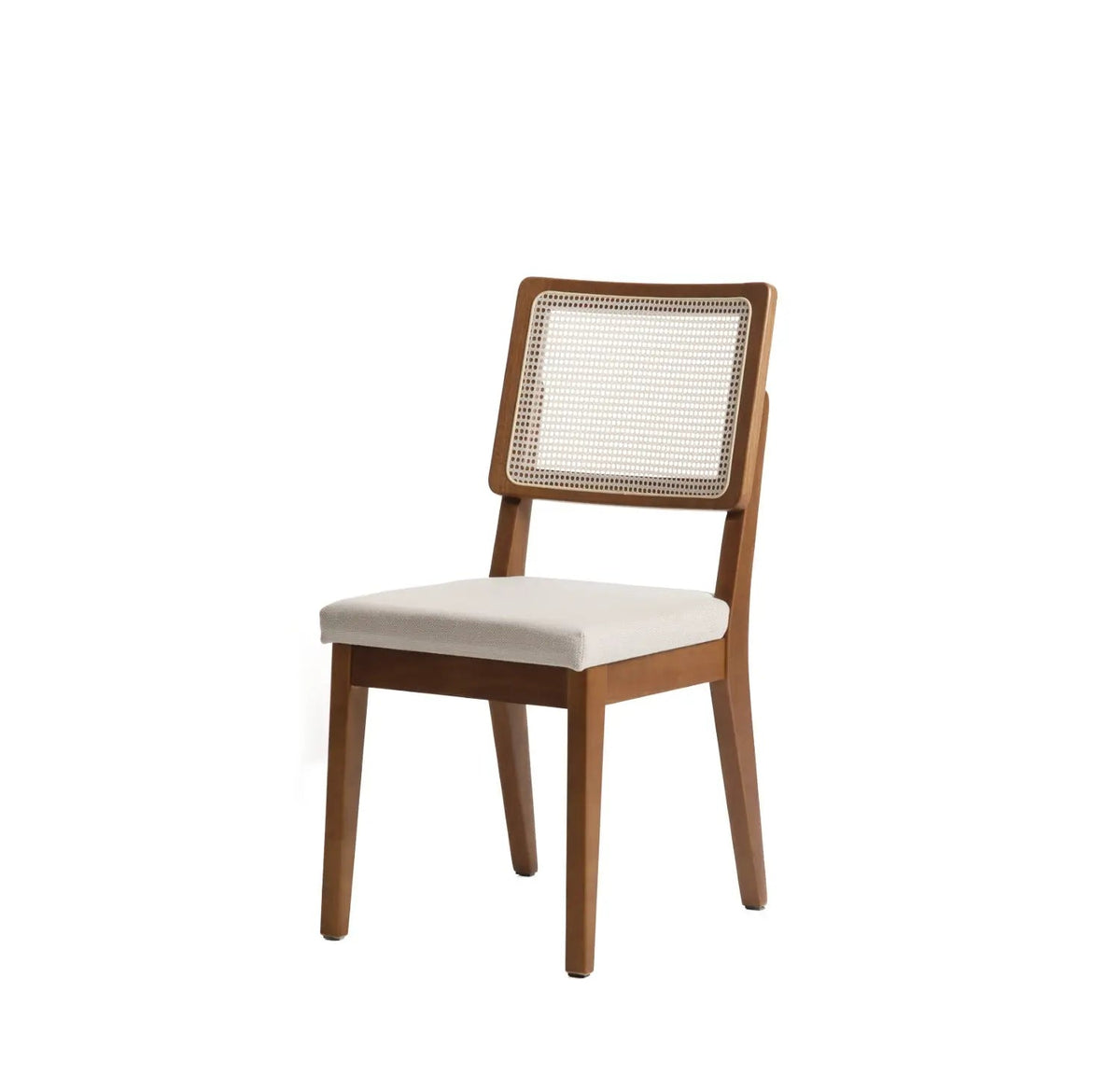 Homedock Conjunto Mesa de Jantar Bennett com 6 Cadeiras de Madeira Natural Saga Linho Cru Móveis Província