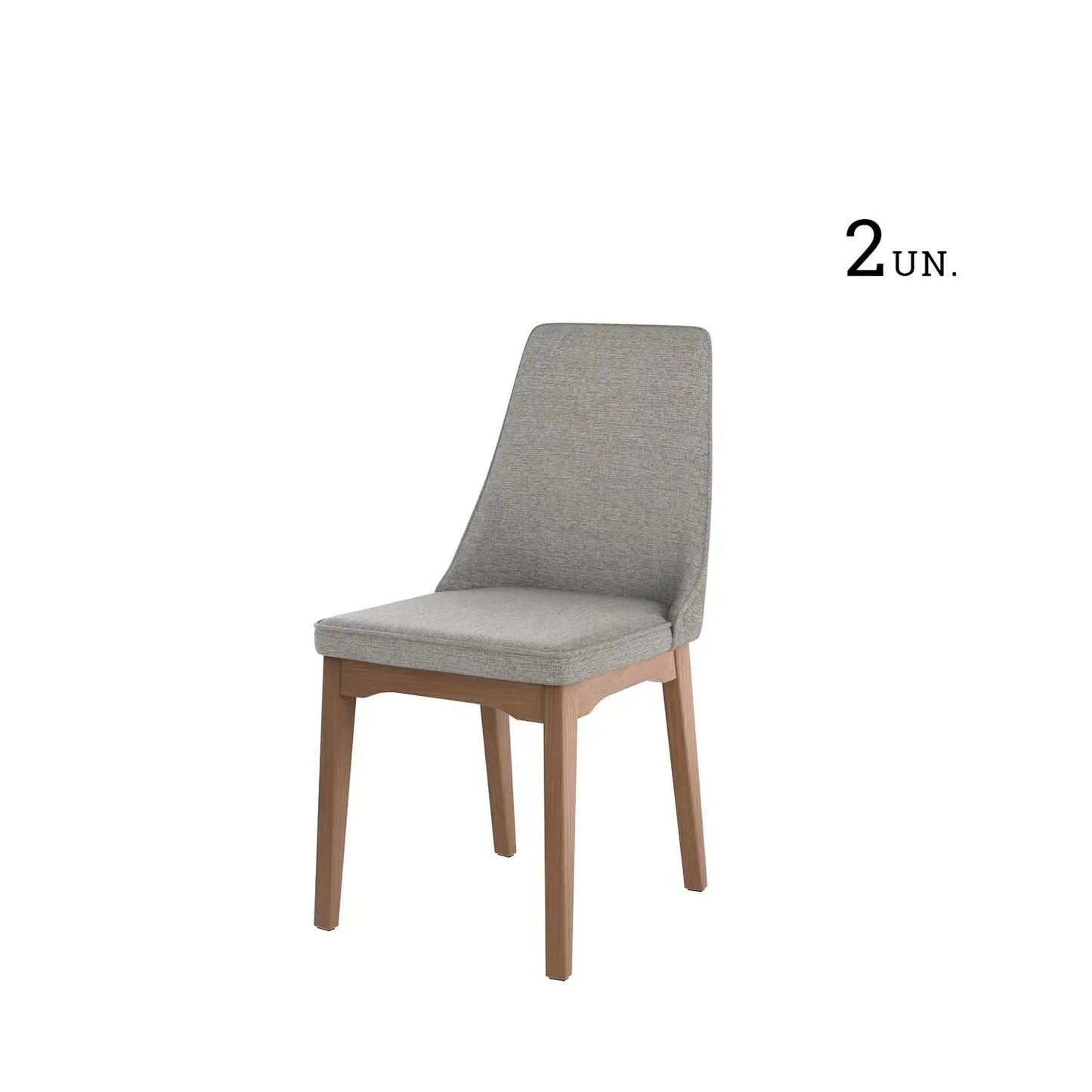 Homedock Conjunto de 2 Cadeiras Elsie Matelassê - Linho Mescla Cinza c/ Natural Móveis Provincia
