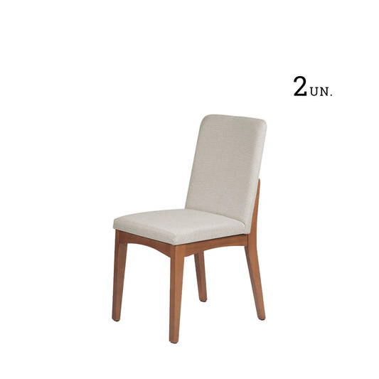 Homedock Conjunto de 2 Cadeiras Olive - Natural c/ Linho Mescla Cru Móveis Provincia