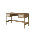 Escrivaninha com 2 Gavetas Ander 139 cm - Mel c/ Palhinha - Dourado