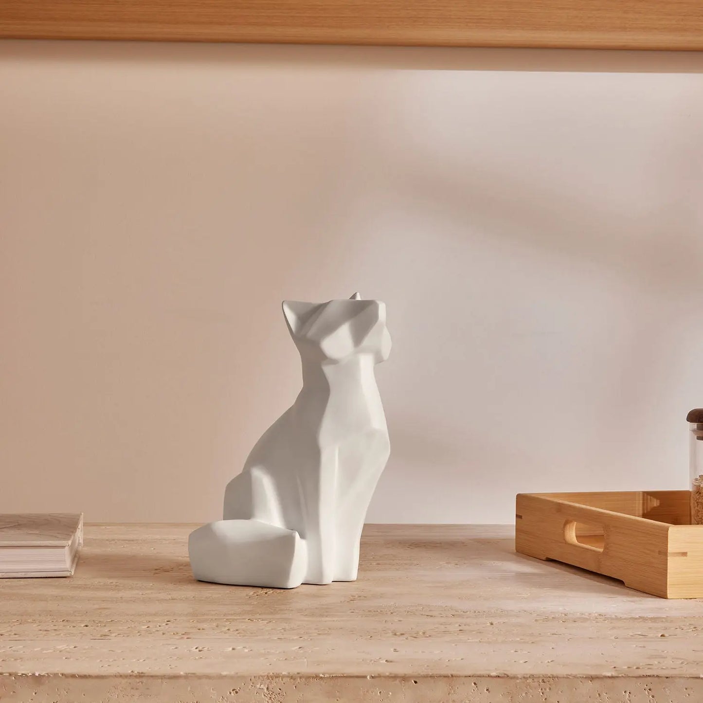 Homedock Escultura Bastet Fox 21,5 cm - Branco Mart