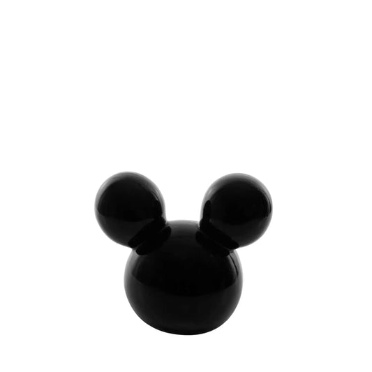 Homedock Escultura Decorativa em Cerâmica Mickey Preto Brilho 22,5 cm Ceramica