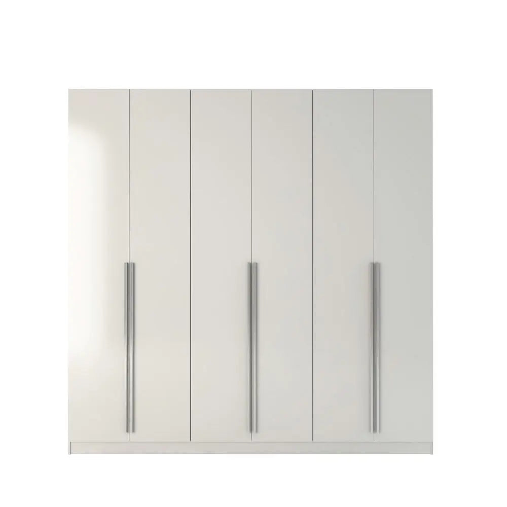 Homedock Guarda-Roupa 6 Portas Eldridge 230 cm - Branco Gloss Móveis Província