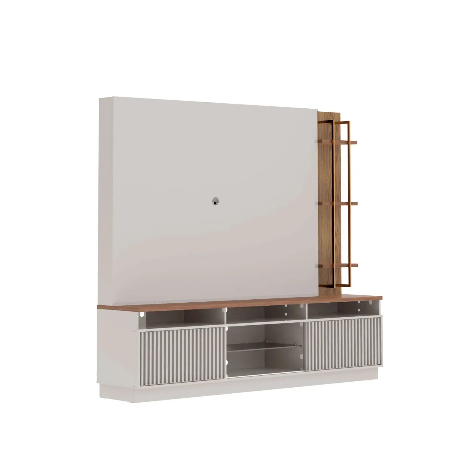 Homedock Home para TV Varese 220 cm - Freijó c/ Off White Moveis