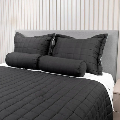 Homedock Kit Cobre Leito Matelassê Dupla Face Micropercal Sleeps - Preto c/ Branco Lavive