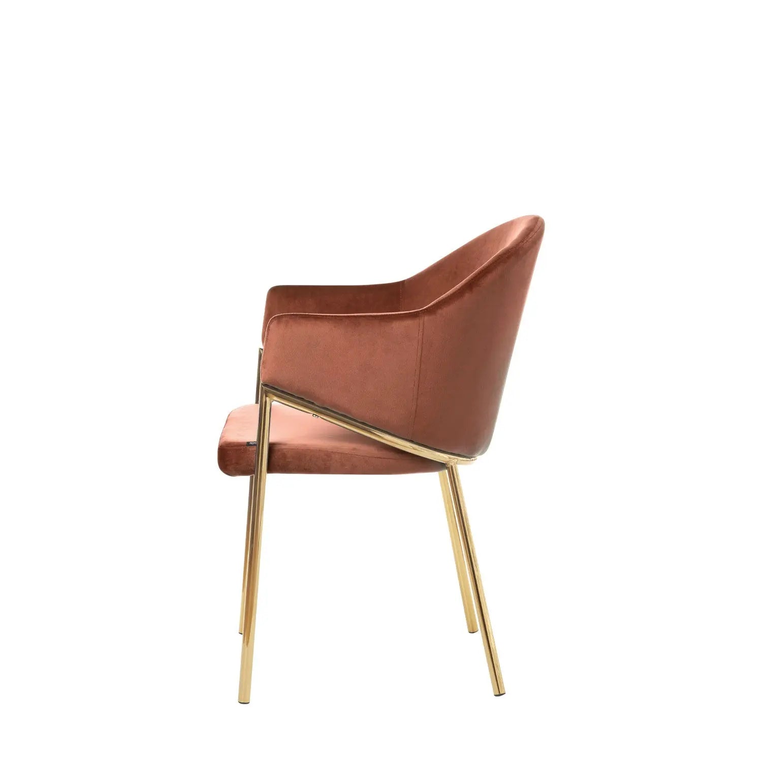 Homedock Kit com 2 Cadeiras Crimson - Veludo Canela c/ Dourado Matteo