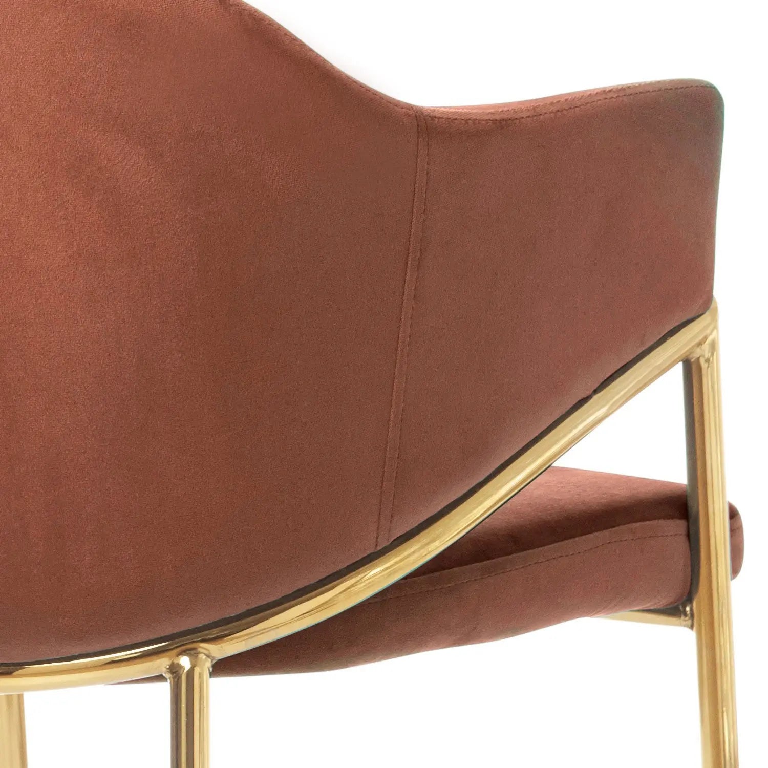 Homedock Kit com 2 Cadeiras Crimson - Veludo Canela c/ Dourado Matteo