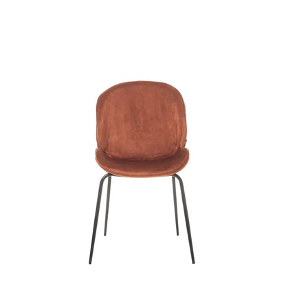 Homedock Kit de 2 Cadeiras Hannah - Veludo Canela c/ Preto Matteo