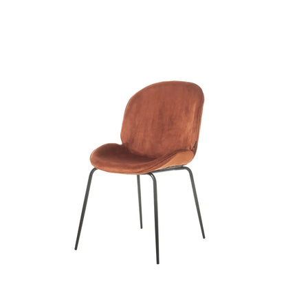 Homedock Kit de 2 Cadeiras Hannah - Veludo Canela c/ Preto Matteo