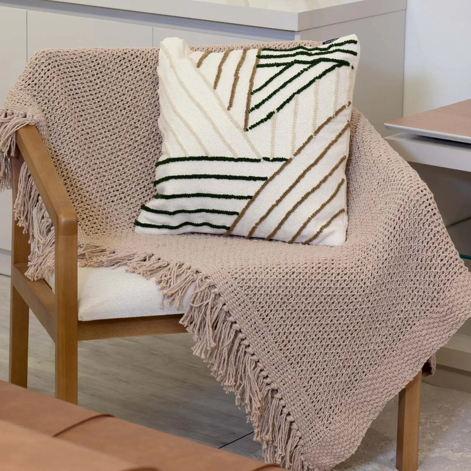 Homedock Manta Decorativa Gaia Marrom Rosado 150 x 120 cm Hiper Têxtil