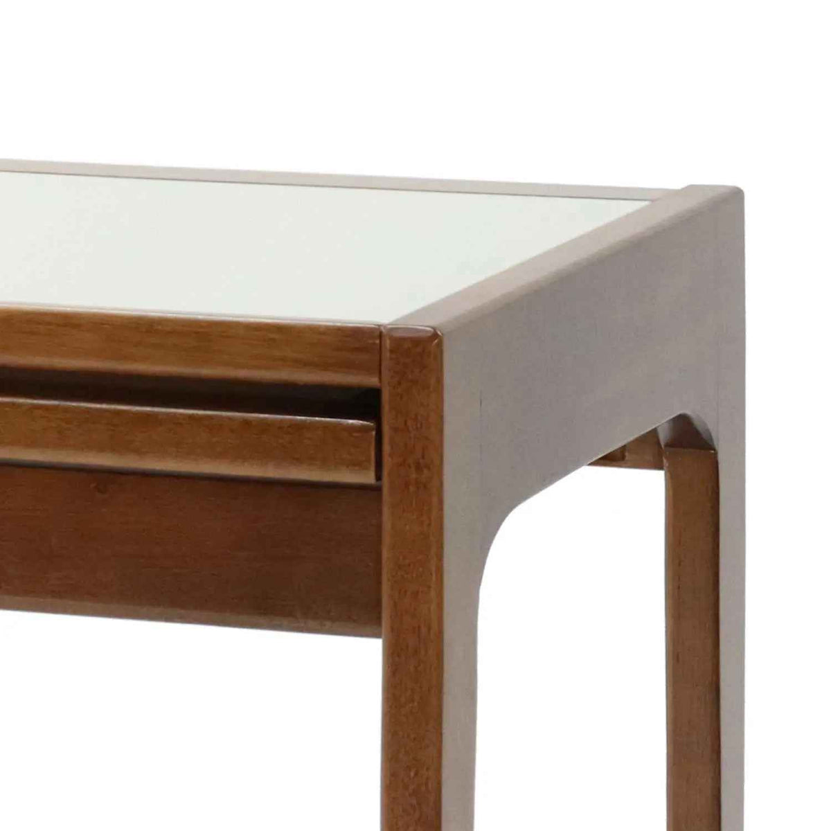 Mesa de Jantar Aparador Extensível Belize 53/106 cm - Imbuia c/ Vidro Fendi Claro