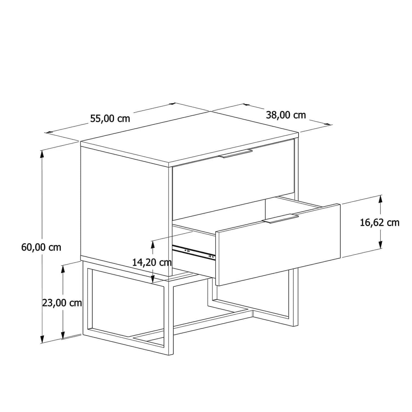 Homedock Mesa de Cabeceira Brienne Branco c/ 2 Gavetas Aprimore