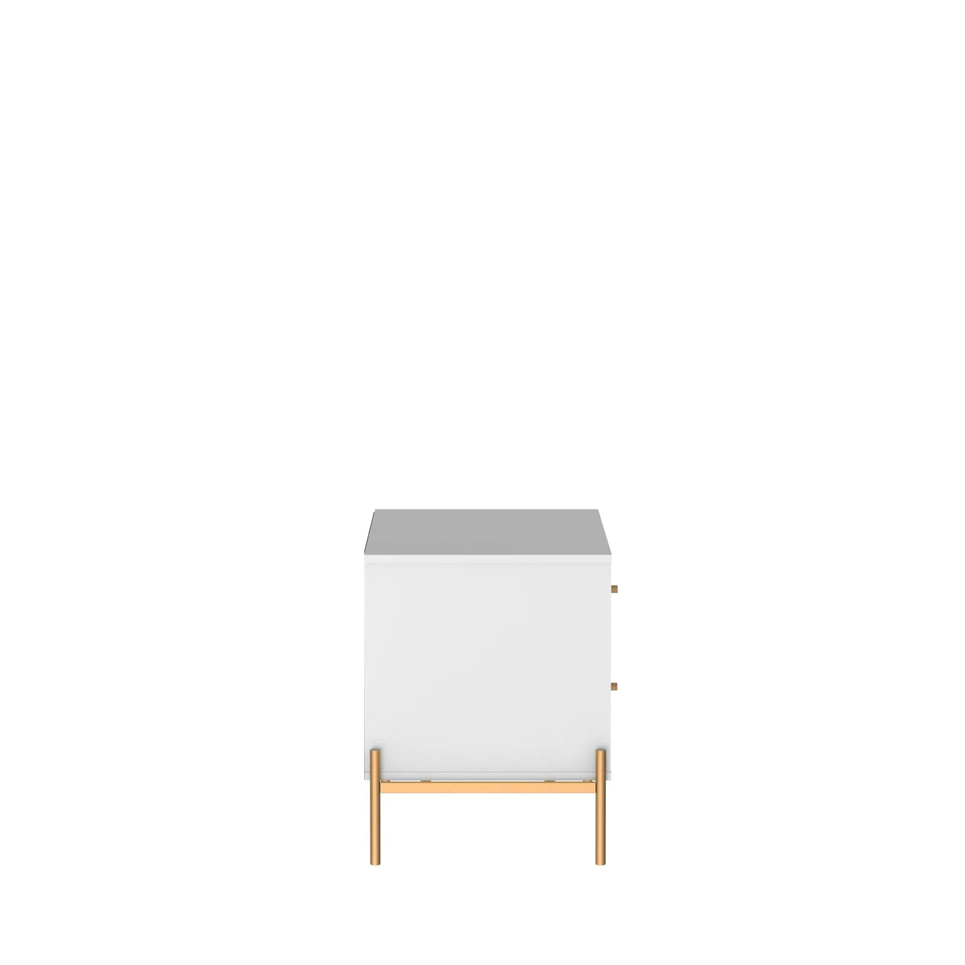 Mesa de Cabeceira Jasper 63 cm - Branco Gloss c/ Dourado - Homedock