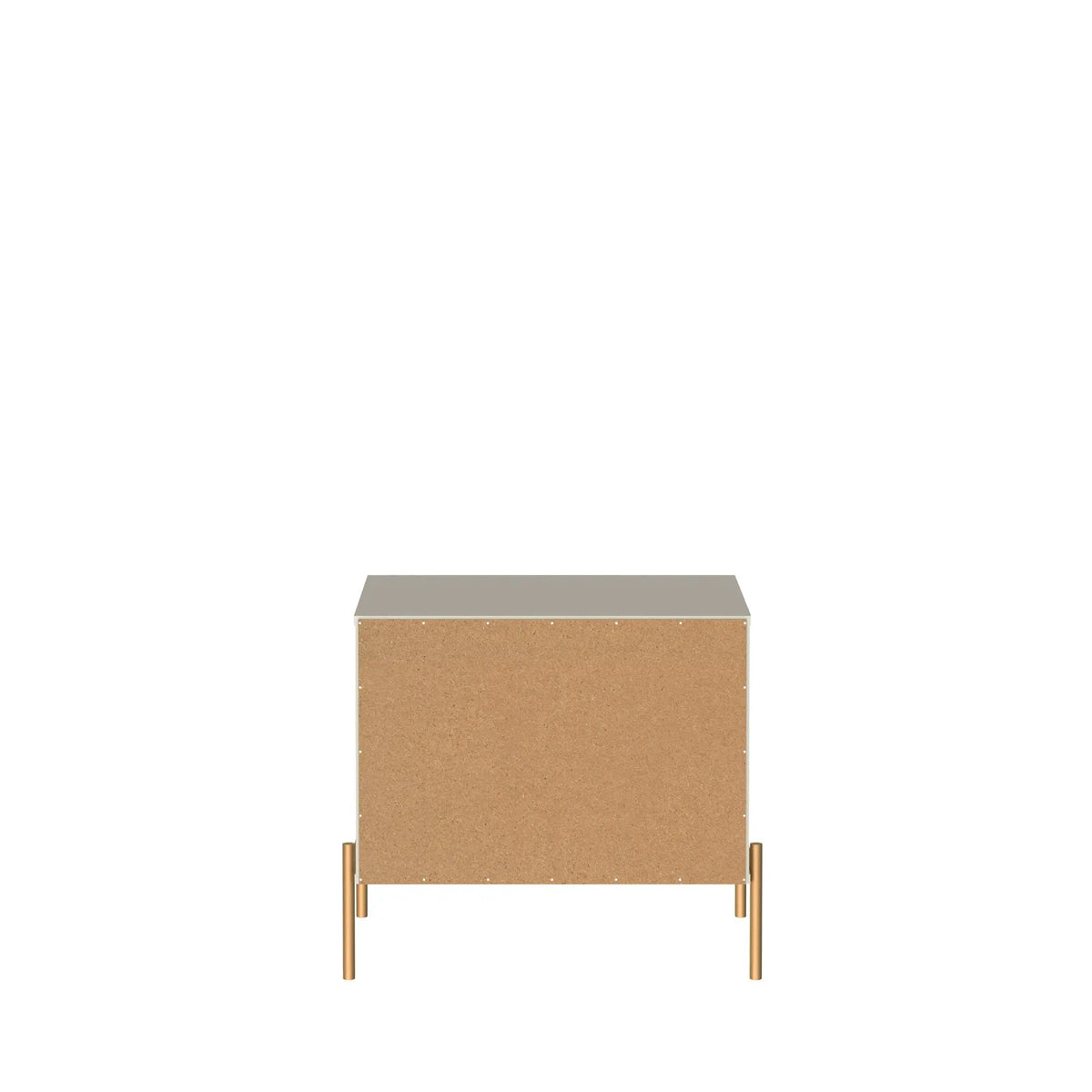 Homedock Mesa de Cabeceira Jasper 63 cm - Off White Fosco c/ Dourado Moveis