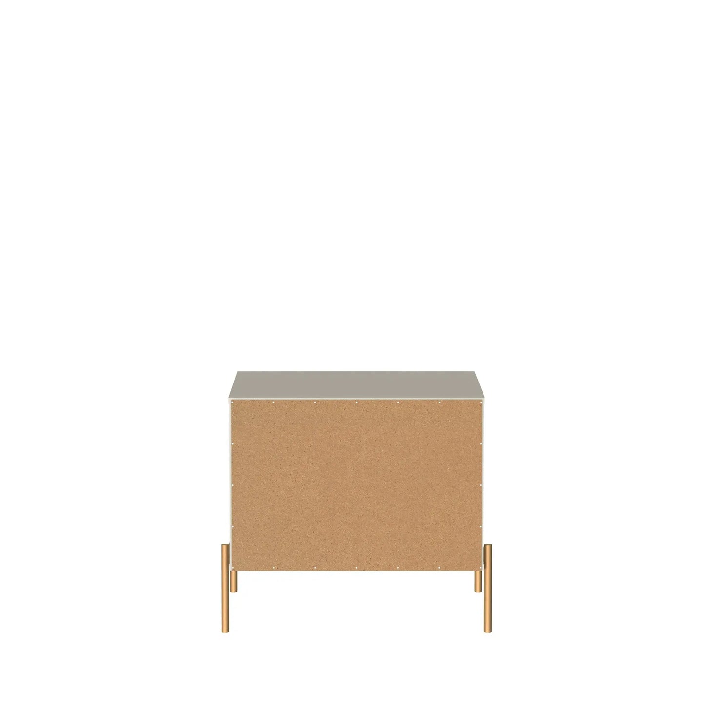 Homedock Mesa de Cabeceira Jasper 63 cm - Off White Fosco c/ Dourado Moveis